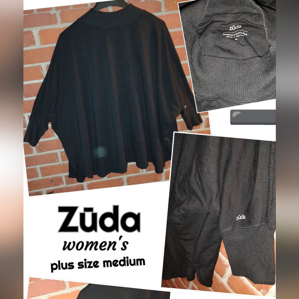 Zuda Mock Neck , Poncho Style Z-knit Pullover